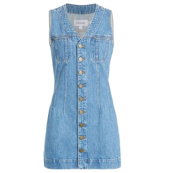 Frame Dresses & Skirts - Frame Womens Sleeveless Trucker Pocket Dress X-Small Delaware - NWT $328